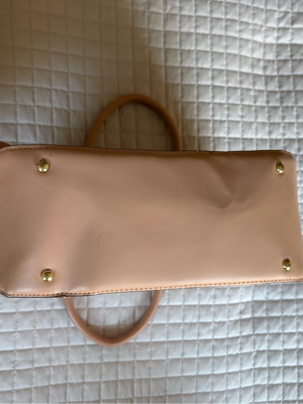 London Fog Croc-Embossed Handbag in Beige/Tan 11” Vegan Leather